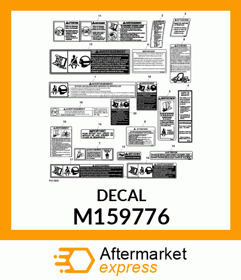 LABEL, MAX WEIGHT WARNING (FRENCH) M159776