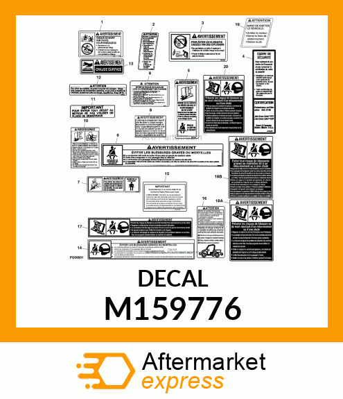 LABEL, MAX WEIGHT WARNING (FRENCH) M159776