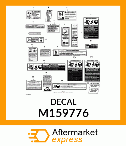 LABEL, MAX WEIGHT WARNING (FRENCH) M159776