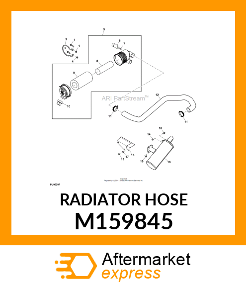 HOSE, 855D DIESEL AIR INTAKE M159845