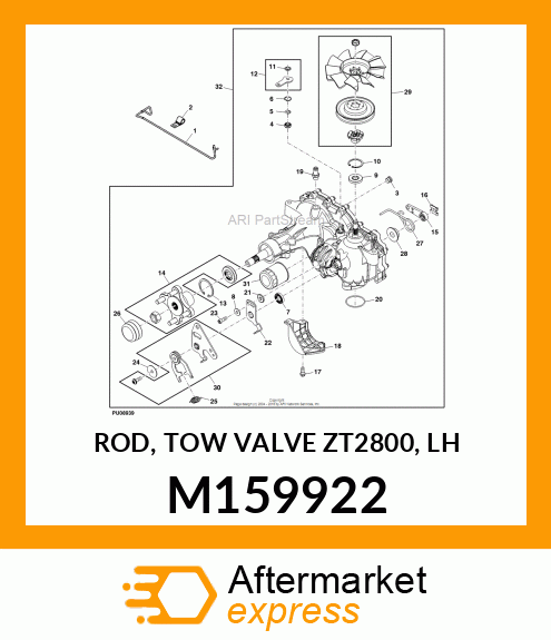 ROD, TOW VALVE ZT2800, LH M159922