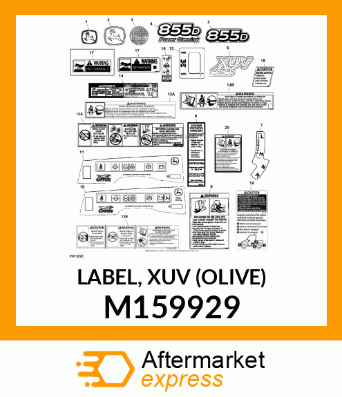 LABEL, XUV (OLIVE) M159929