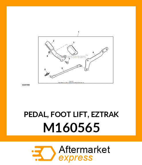 PEDAL, FOOT LIFT, EZTRAK M160565