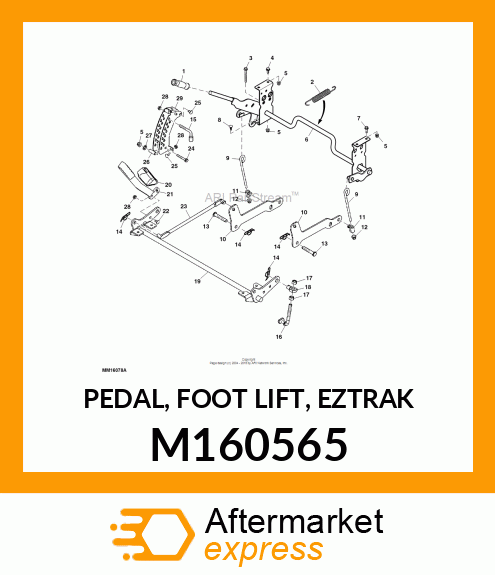 PEDAL, FOOT LIFT, EZTRAK M160565