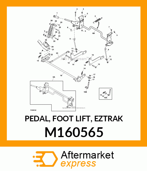 PEDAL, FOOT LIFT, EZTRAK M160565