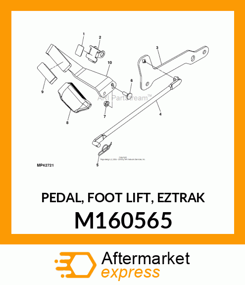 PEDAL, FOOT LIFT, EZTRAK M160565