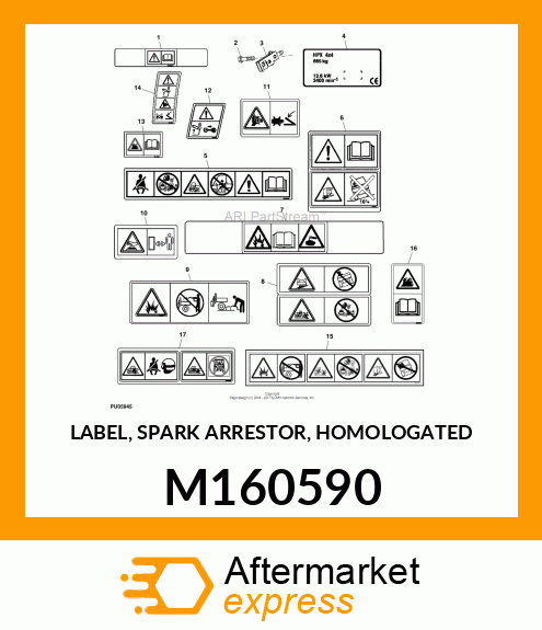 LABEL, SPARK ARRESTOR, HOMOLOGATED M160590