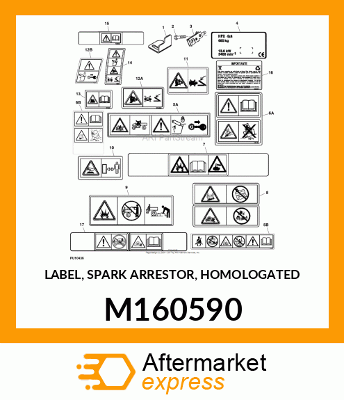 LABEL, SPARK ARRESTOR, HOMOLOGATED M160590