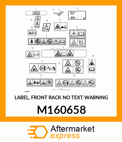 LABEL, FRONT RACK NO TEXT WARNING M160658