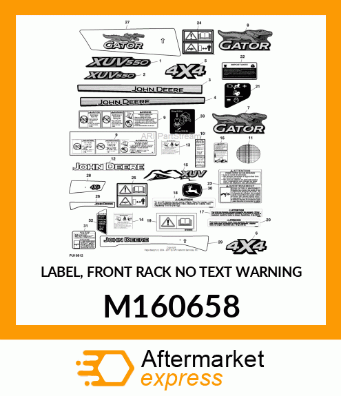 LABEL, FRONT RACK NO TEXT WARNING M160658