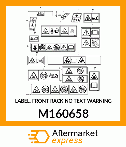 LABEL, FRONT RACK NO TEXT WARNING M160658