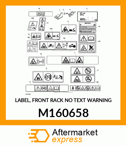 LABEL, FRONT RACK NO TEXT WARNING M160658