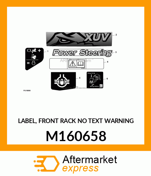 LABEL, FRONT RACK NO TEXT WARNING M160658