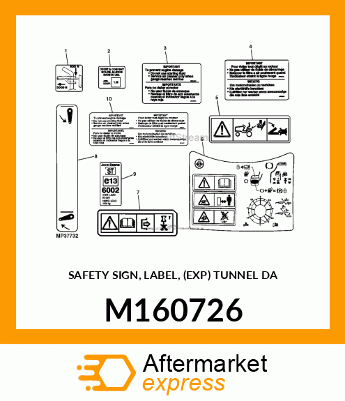 SAFETY SIGN, LABEL, (EXP) TUNNEL DA M160726