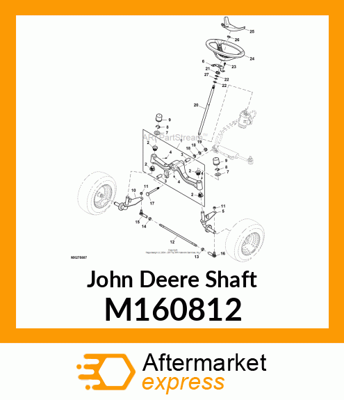 SHAFT, STEERING NO TILT M160812