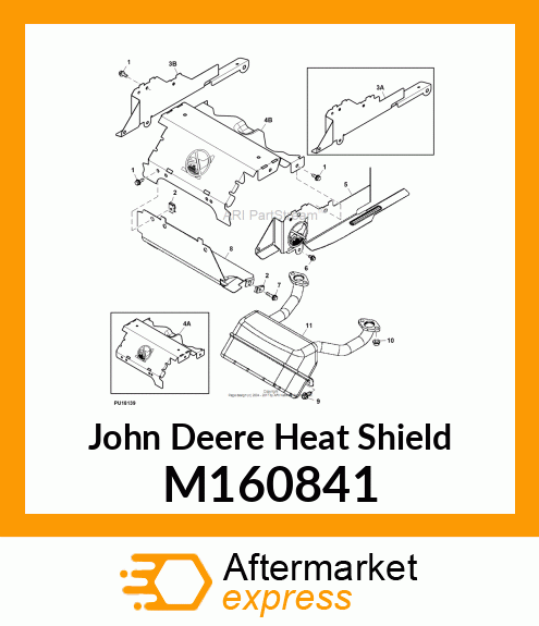 HEAT SHIELD, SIDE LH, CP A/C ENGINE M160841