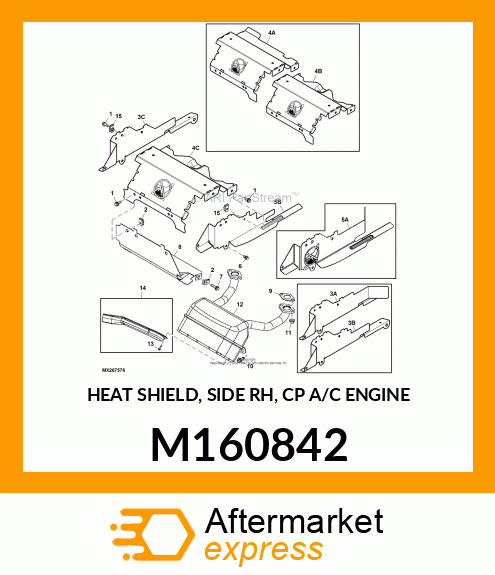 HEAT SHIELD, SIDE RH, CP A/C ENGINE M160842