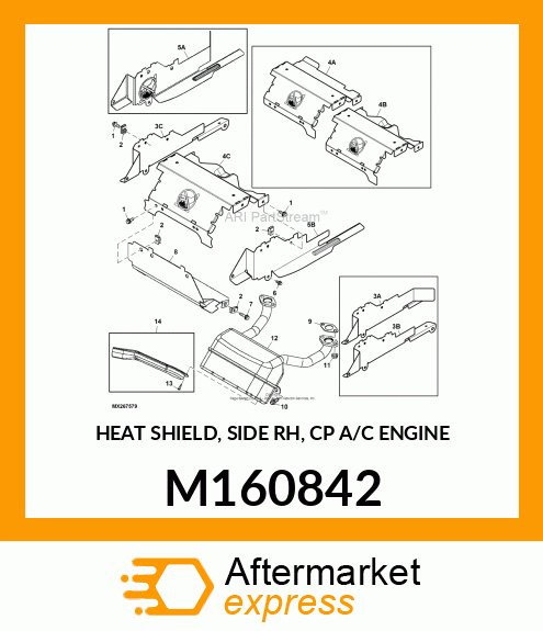 HEAT SHIELD, SIDE RH, CP A/C ENGINE M160842