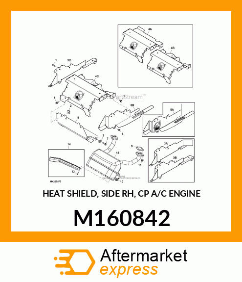 HEAT SHIELD, SIDE RH, CP A/C ENGINE M160842