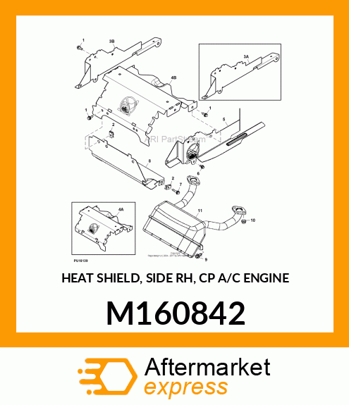 HEAT SHIELD, SIDE RH, CP A/C ENGINE M160842