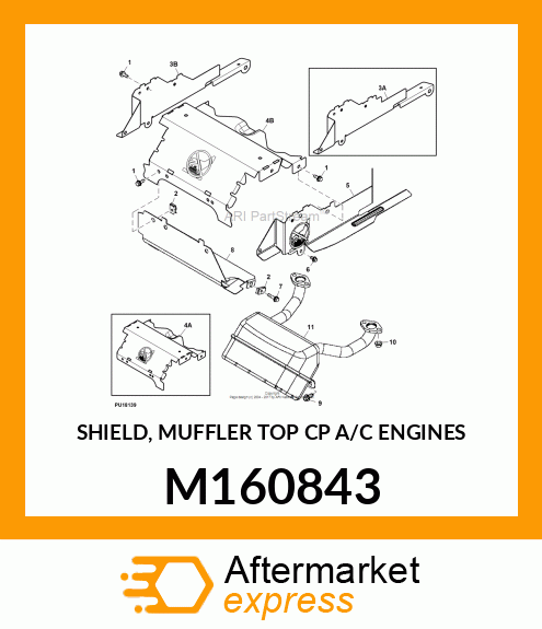 SHIELD, MUFFLER TOP CP A/C ENGINES M160843