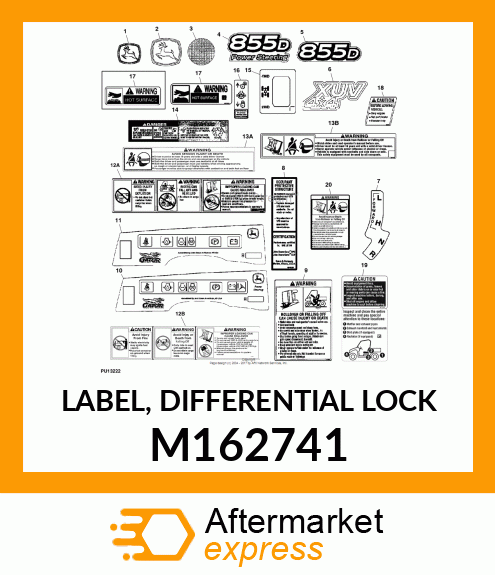 LABEL, DIFFERENTIAL LOCK M162741