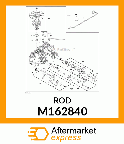 ROD, TOW VALVE EZT, RH M162840