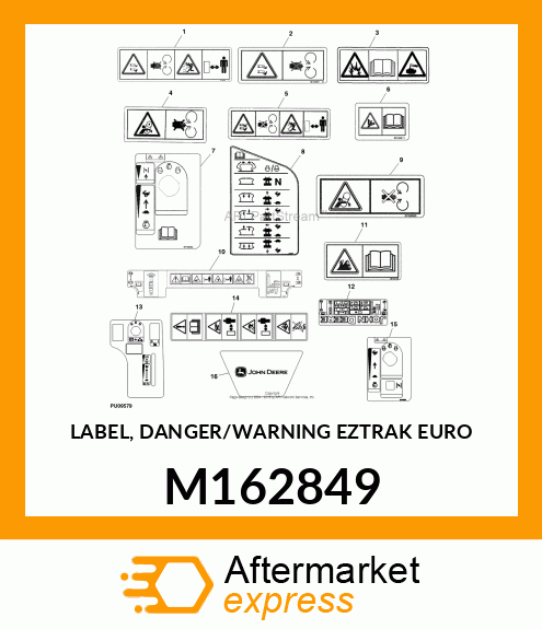 LABEL, DANGER/WARNING EZTRAK EURO M162849