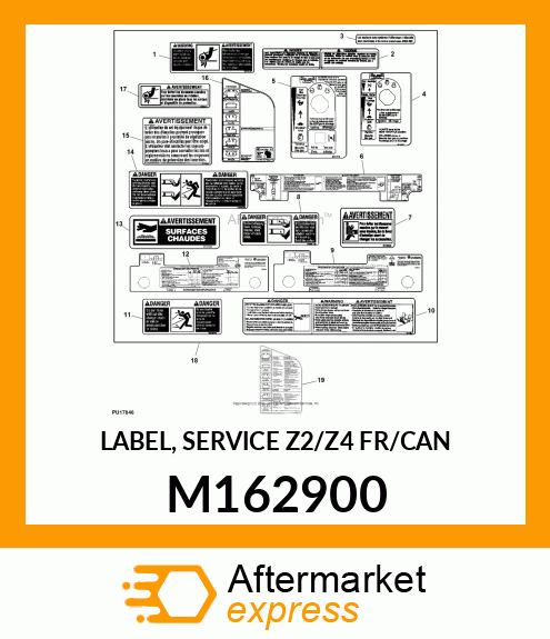 LABEL, SERVICE Z2/Z4 FR/CAN M162900