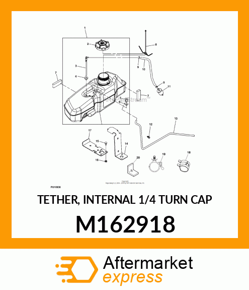 TETHER, INTERNAL 1/4 TURN CAP M162918