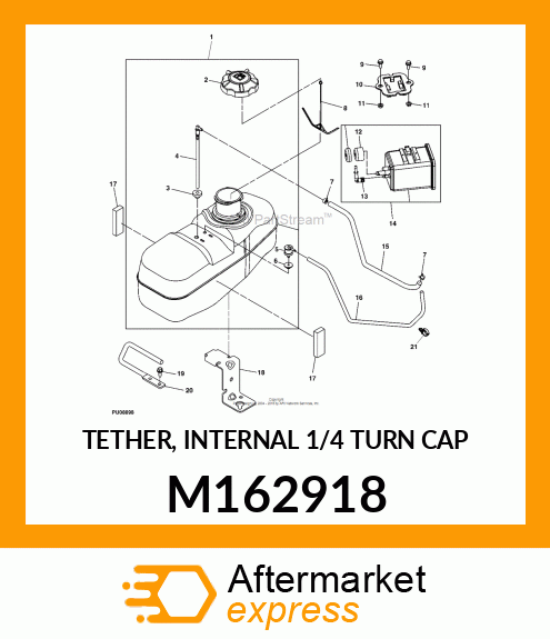 TETHER, INTERNAL 1/4 TURN CAP M162918