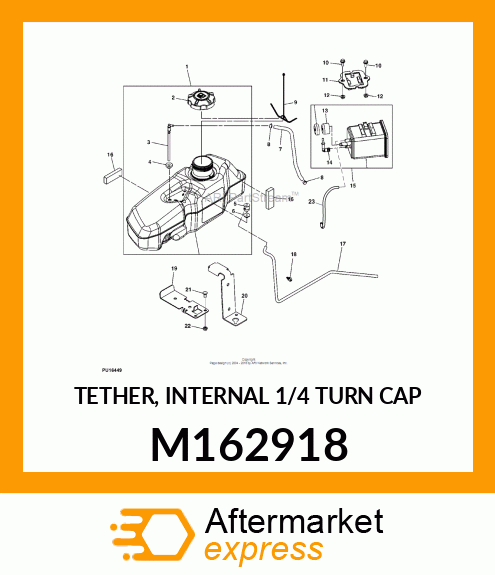 TETHER, INTERNAL 1/4 TURN CAP M162918