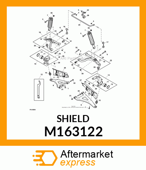 SHIELD, CV BOOT LEFT M163122