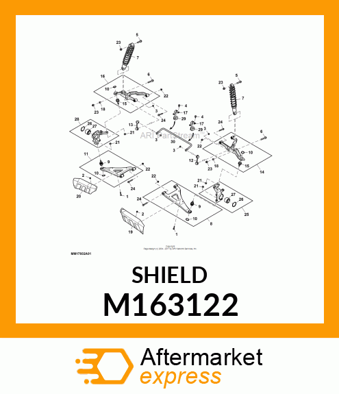 SHIELD, CV BOOT LEFT M163122