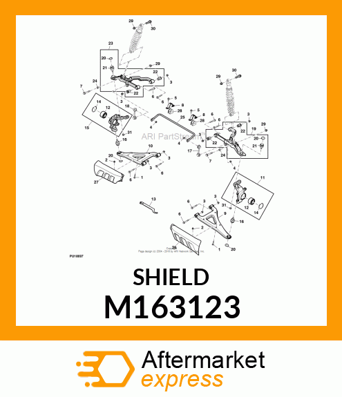 SHIELD, CV BOOT RIGHT M163123