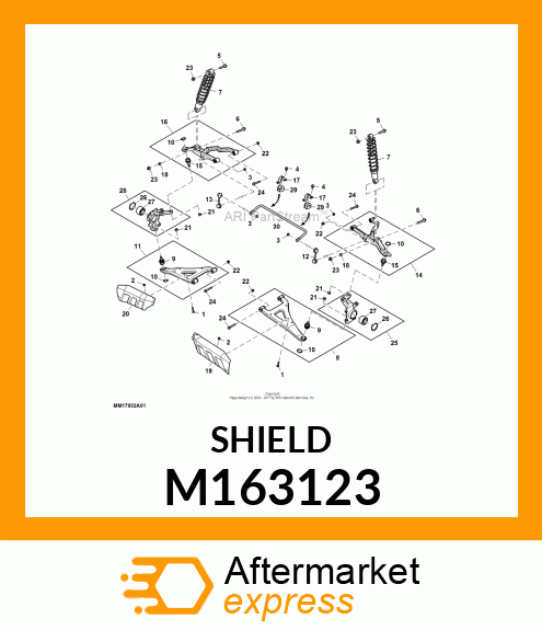 SHIELD, CV BOOT RIGHT M163123