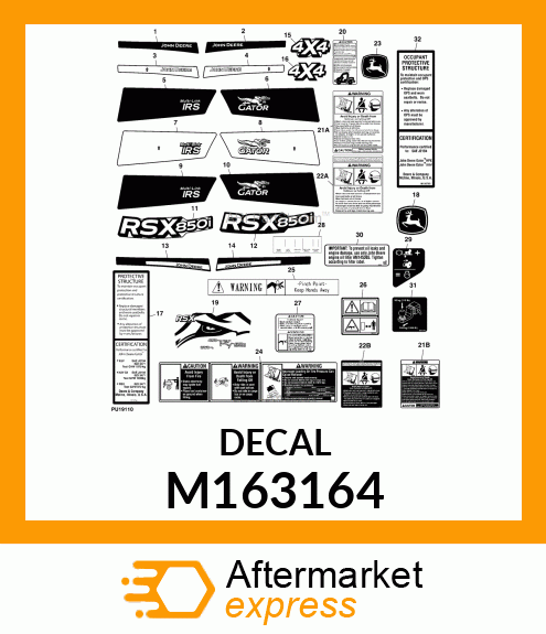 LABEL, LABEL, LEAPING DEERE M163164