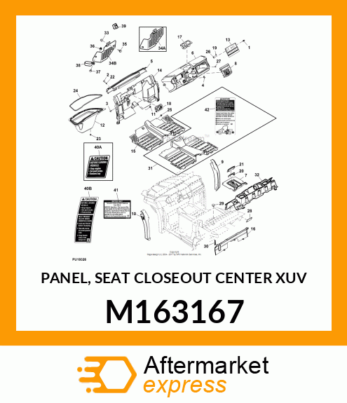 PANEL, SEAT CLOSEOUT CENTER XUV M163167