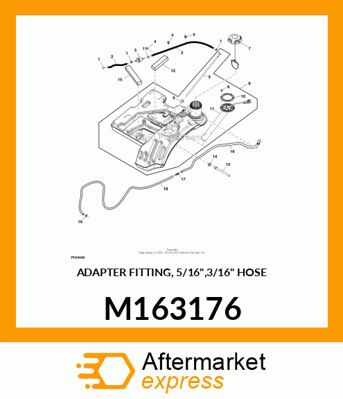 ADAPTER FITTING, 5/16",3/16" HOSE M163176