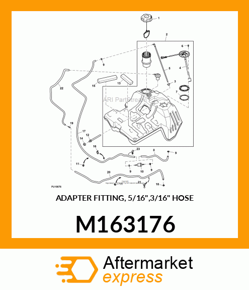 ADAPTER FITTING, 5/16",3/16" HOSE M163176