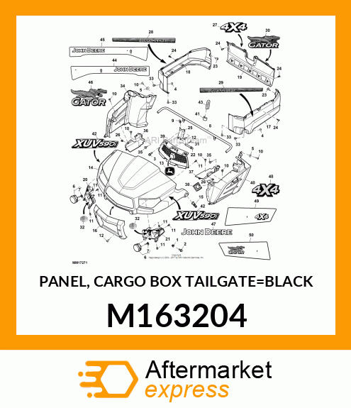 PANEL, CARGO BOX TAILGATE_BLACK M163204