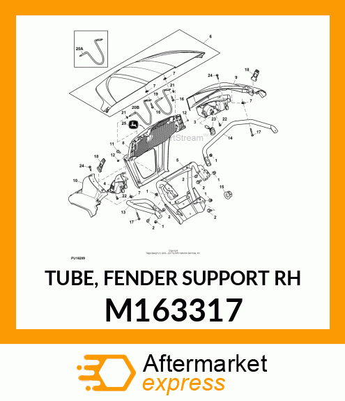 TUBE, FENDER SUPPORT RH M163317