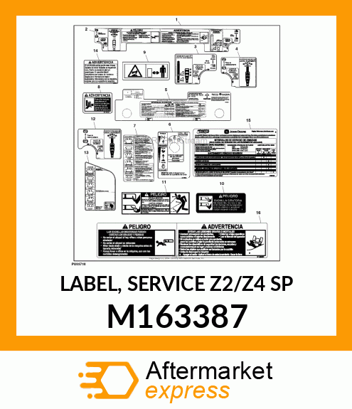 LABEL, SERVICE Z2/Z4 SP M163387