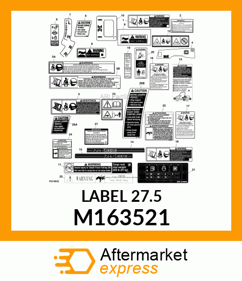 LABEL, RH SIDE STRIPE M163521