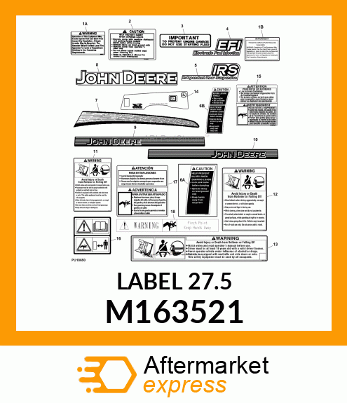 LABEL, RH SIDE STRIPE M163521