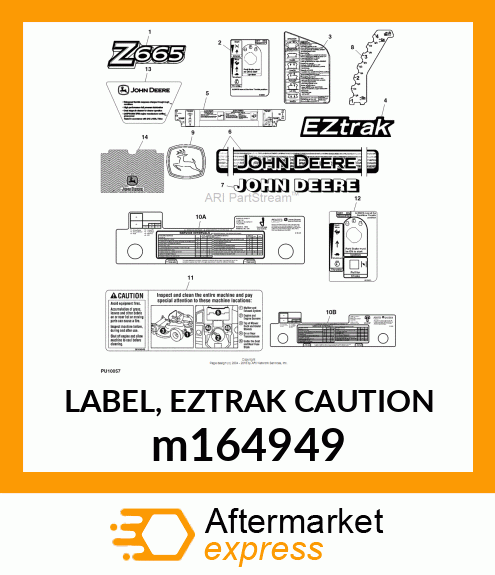 LABEL, EZTRAK CAUTION m164949