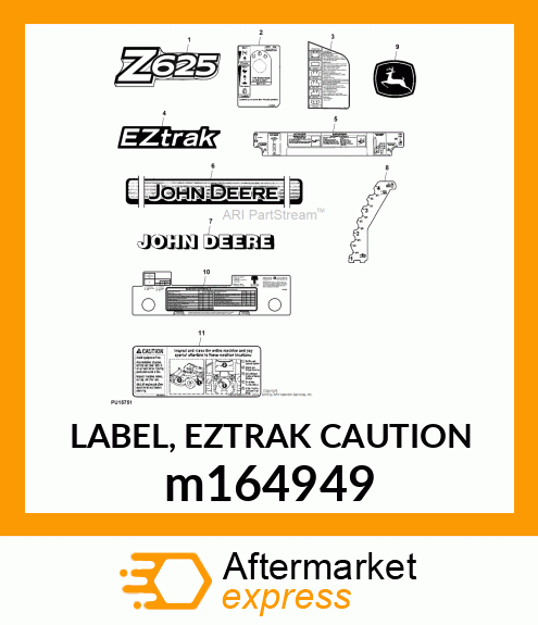 LABEL, EZTRAK CAUTION m164949