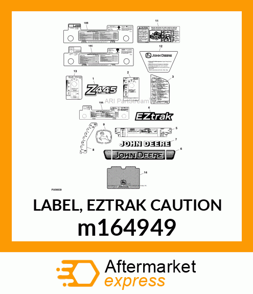 LABEL, EZTRAK CAUTION m164949