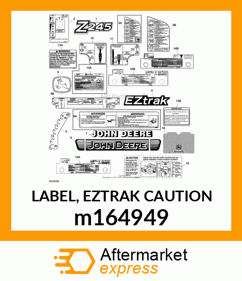 LABEL, EZTRAK CAUTION m164949