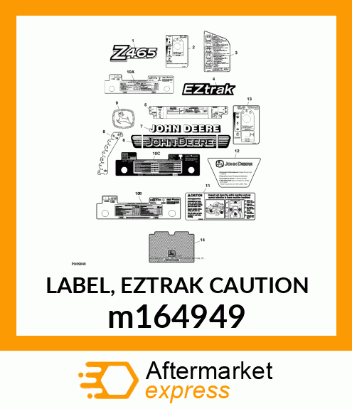 LABEL, EZTRAK CAUTION m164949